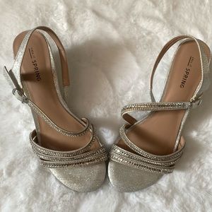 Call it spring Silver sandals wedge